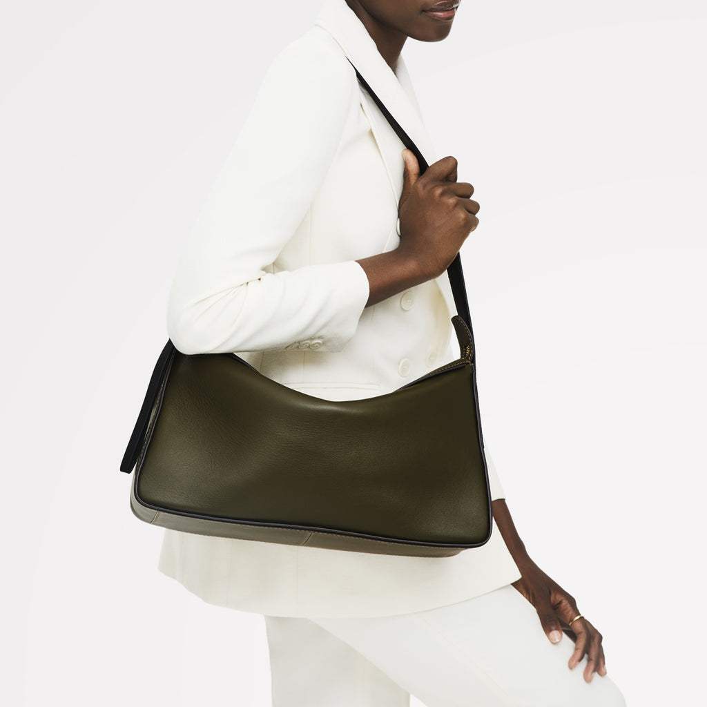 Westwell Lane Leather Large Ziptop Shoulder Bag in Pine Needle - 112288
