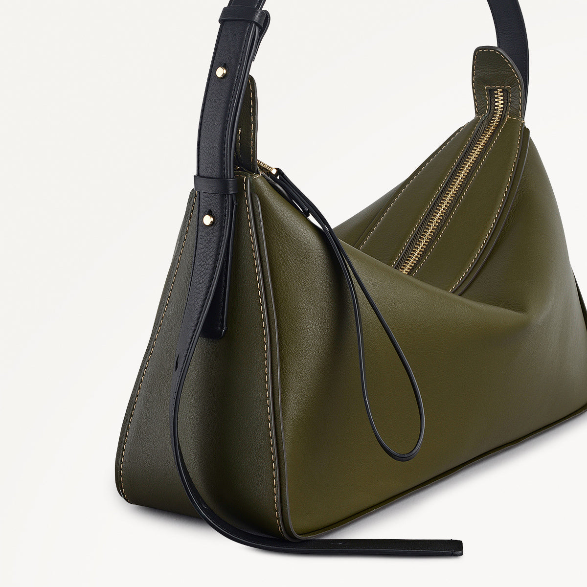 Westwell Lane Leather Large Ziptop Shoulder Bag in Pine Needle - 112288