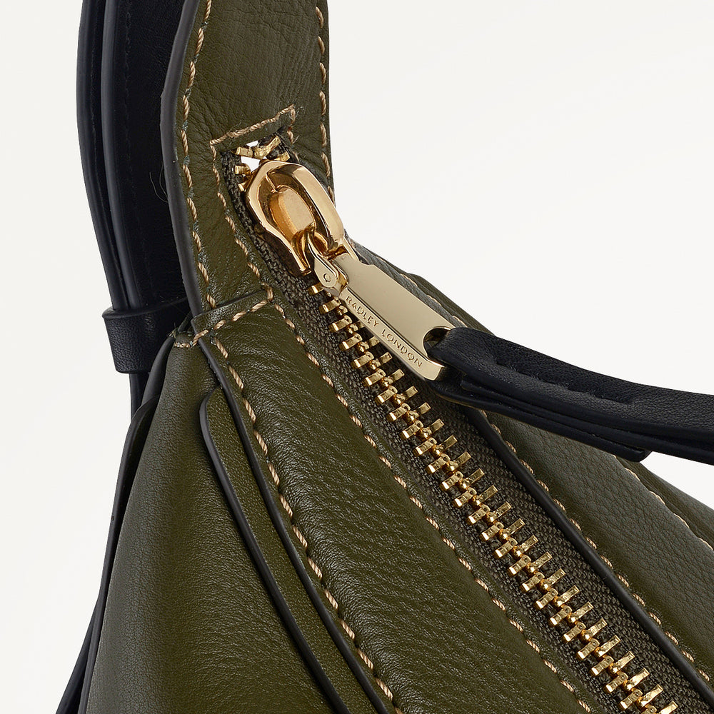 Westwell Lane Leather Large Ziptop Shoulder Bag in Pine Needle - 112288