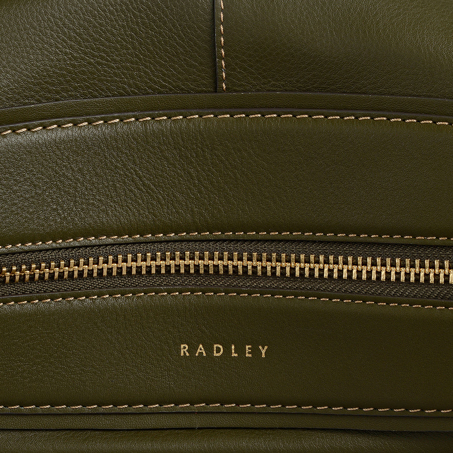 Westwell Lane Leather Large Ziptop Shoulder Bag in Pine Needle - 112288