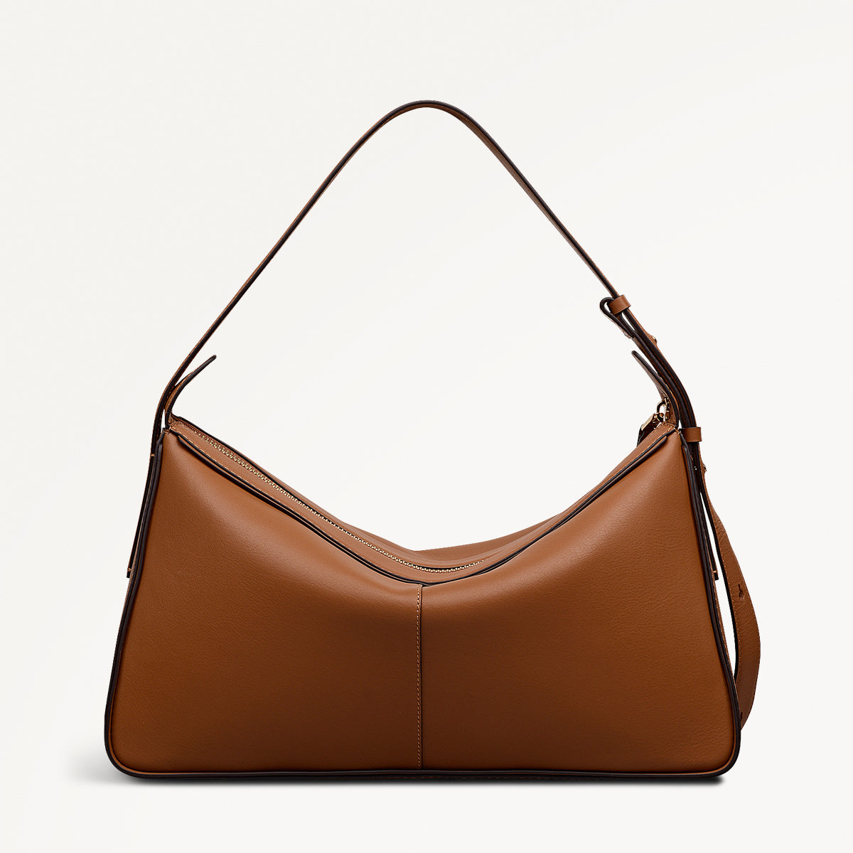 Westwell Lane Leather Large Ziptop Shoulder Bag in Toffee - 112289