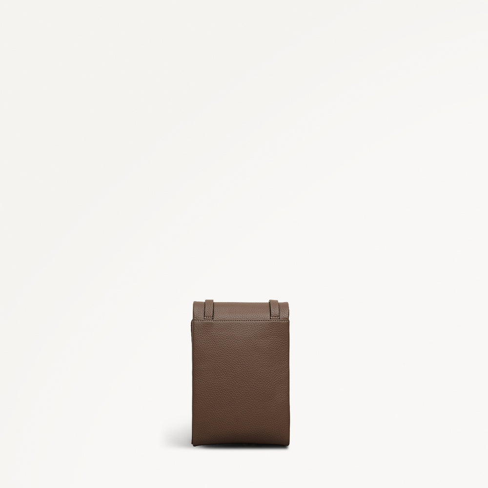 Mallow Street Leather Medium Phone Cross Body Bag in Coffee - 112291