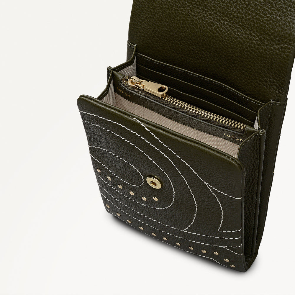 Mallow Street Leather Medium Phone Cross Body Bag in Pine Needle - 112292