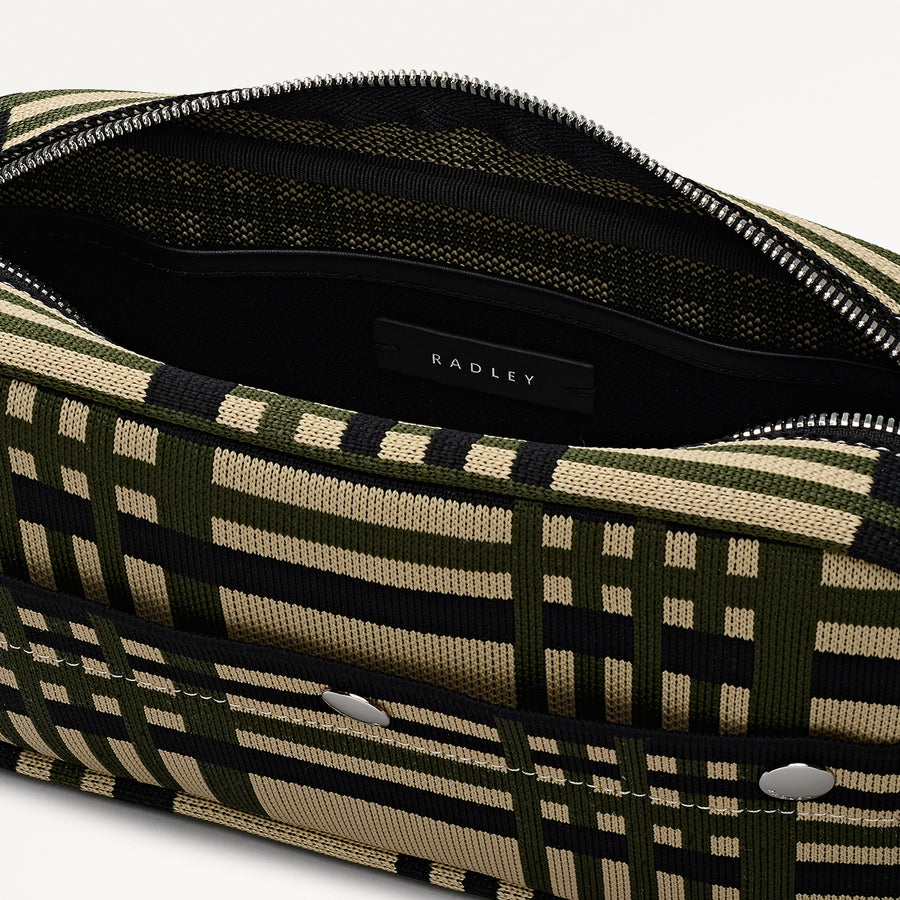 Hadleigh Place Fabric Small Ziptop Cross Body Bag in Porcini - 112295