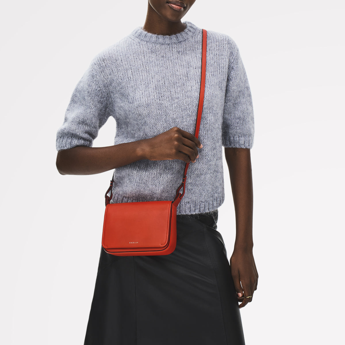 Westwell Lane Leather Small Flapover Cross Body Bag in Flame - 112299