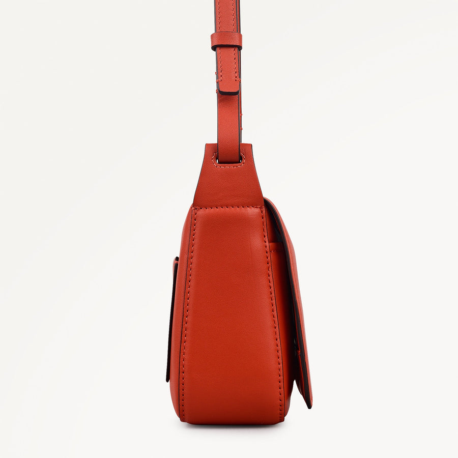 Westwell Lane Leather Small Flapover Cross Body Bag in Flame - 112299