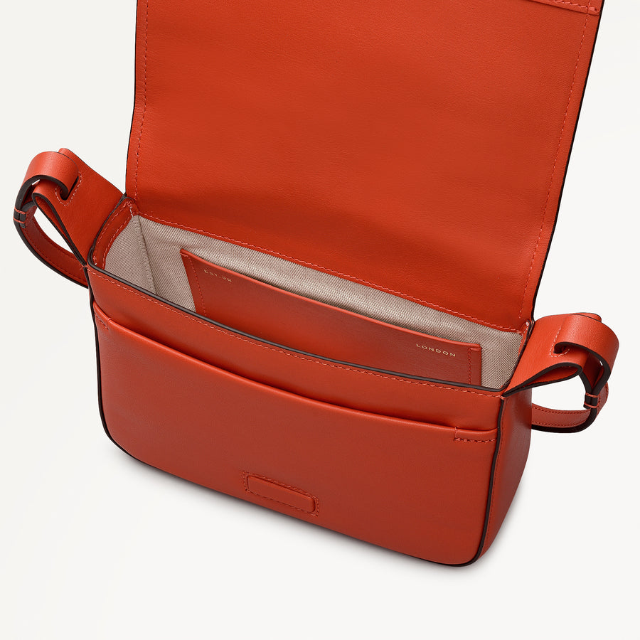 Westwell Lane Leather Small Flapover Cross Body Bag in Flame - 112299