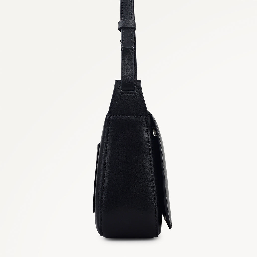 Westwell Lane Leather Small Flapover Cross Body Bag in Black - 112300