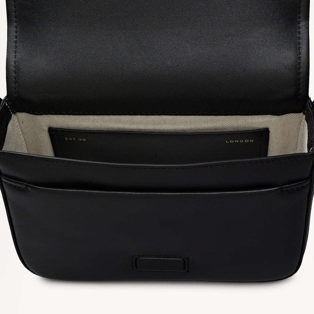 Westwell Lane Leather Small Flapover Cross Body Bag in Black - 112300