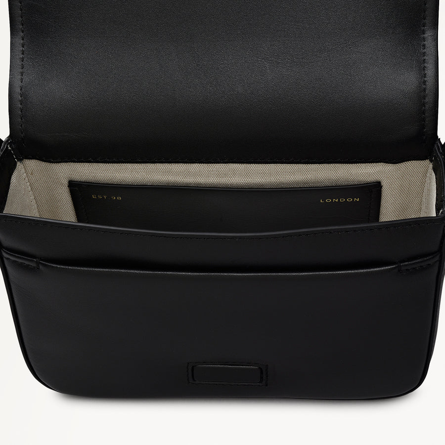 Westwell Lane Leather Small Flapover Cross Body Bag in Black - 112300