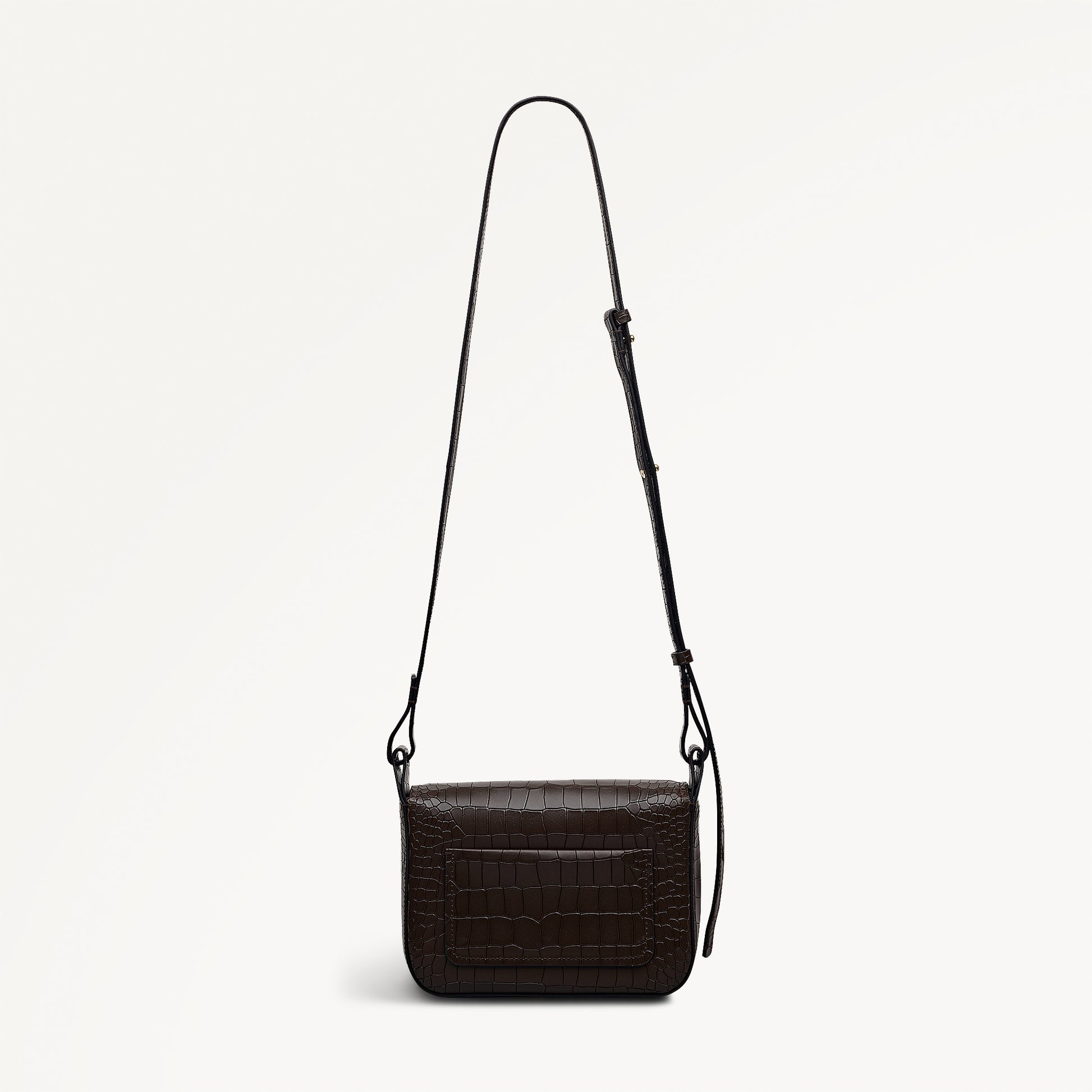 Westwell Lane Leather Small Flapover Cross Body Bag in Dark Oak - 112301