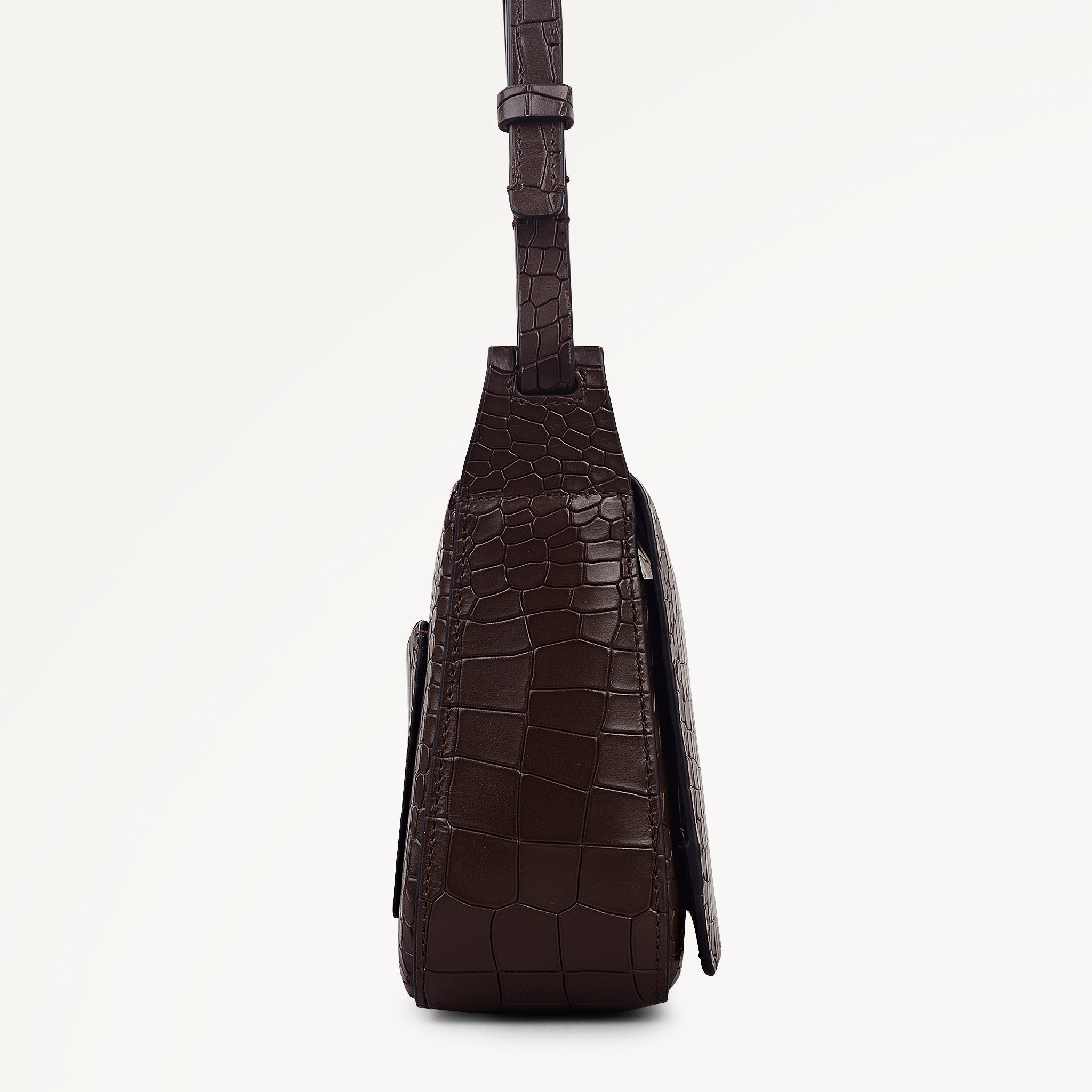 Westwell Lane Leather Small Flapover Cross Body Bag in Dark Oak - 112301