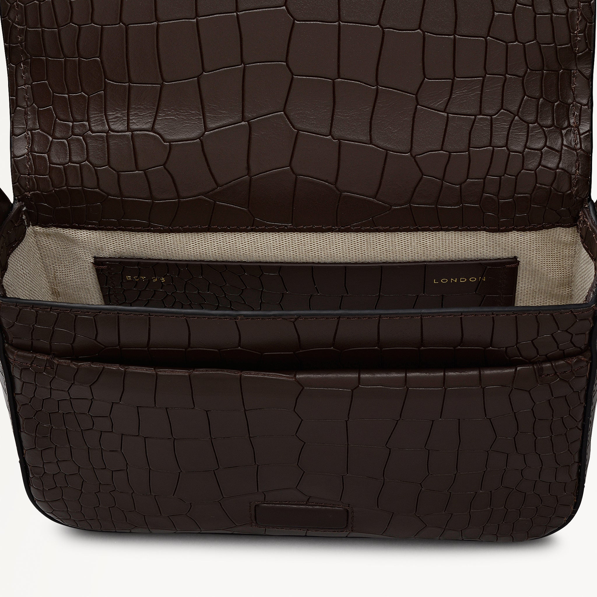 Westwell Lane Leather Small Flapover Cross Body Bag in Dark Oak - 112301