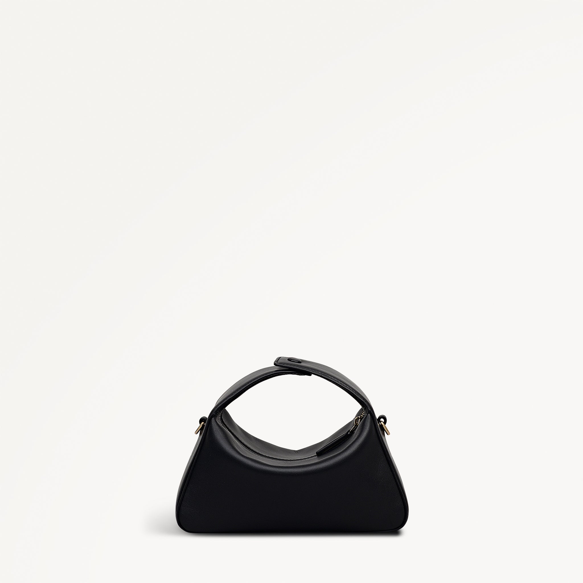 De Beauvoir Leather Small Ziptop Satchel Bag in Black - 112302