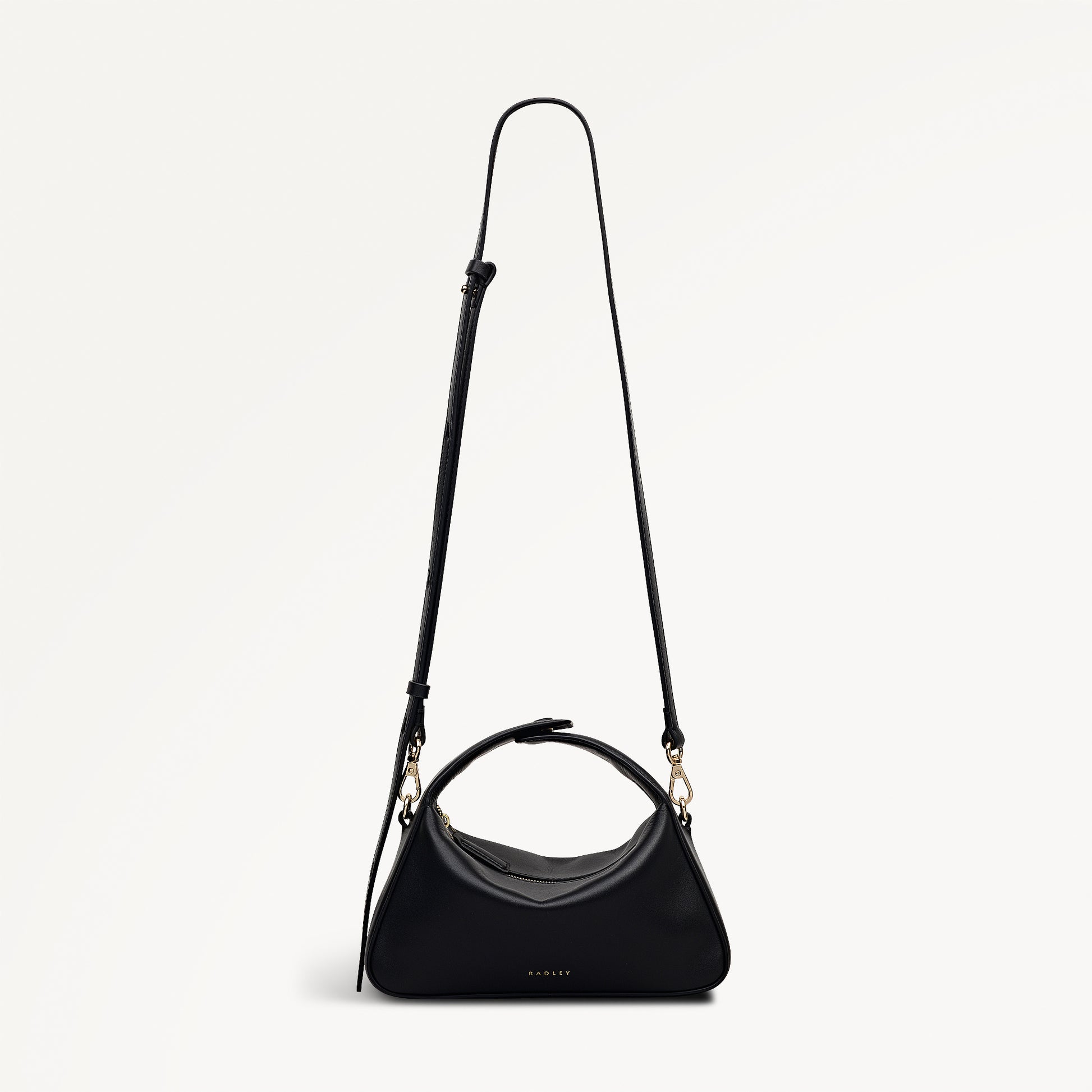 De Beauvoir Leather Small Ziptop Grab Bag in Black - 112302