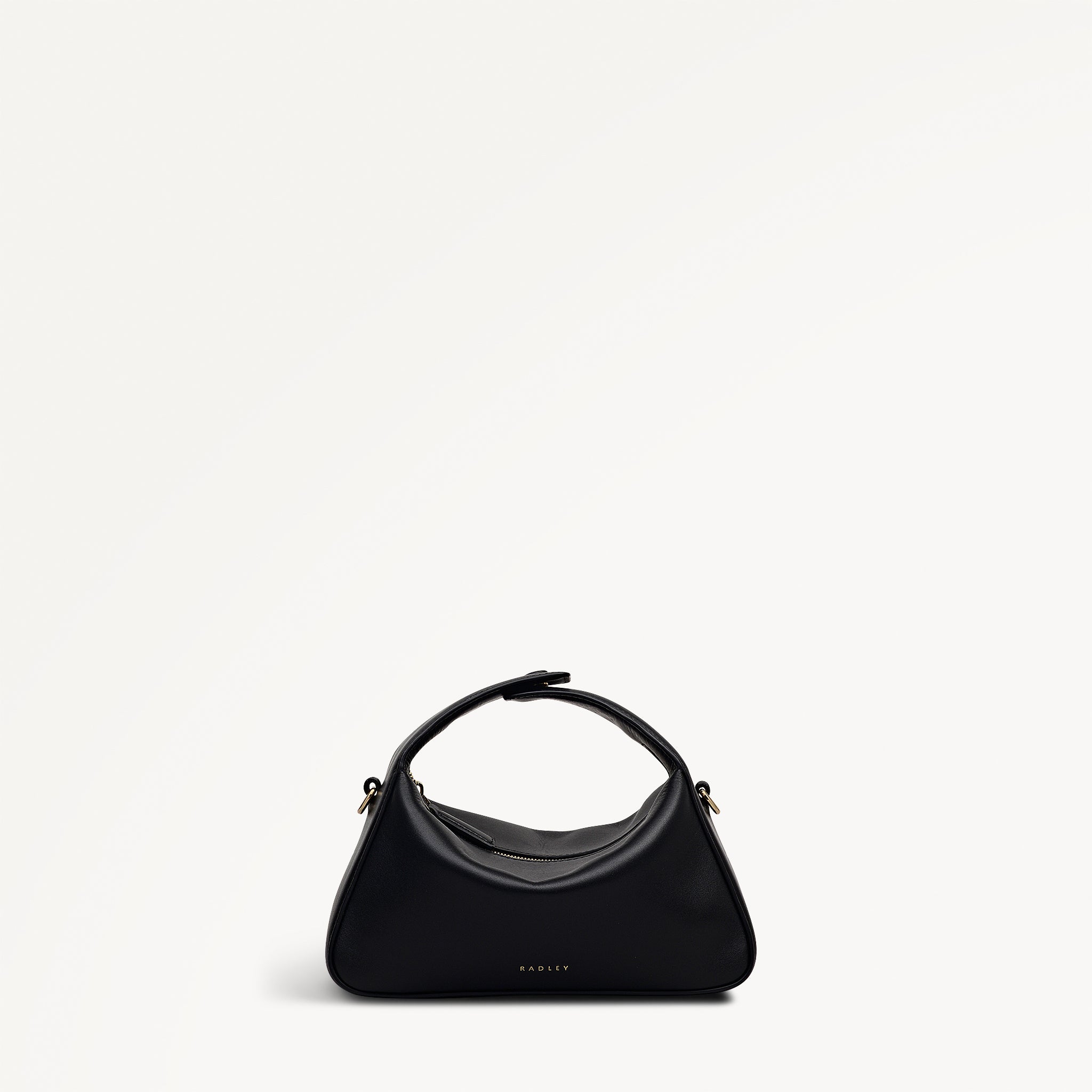 De Beauvoir Leather Small Ziptop Satchel Bag in Black - 112302