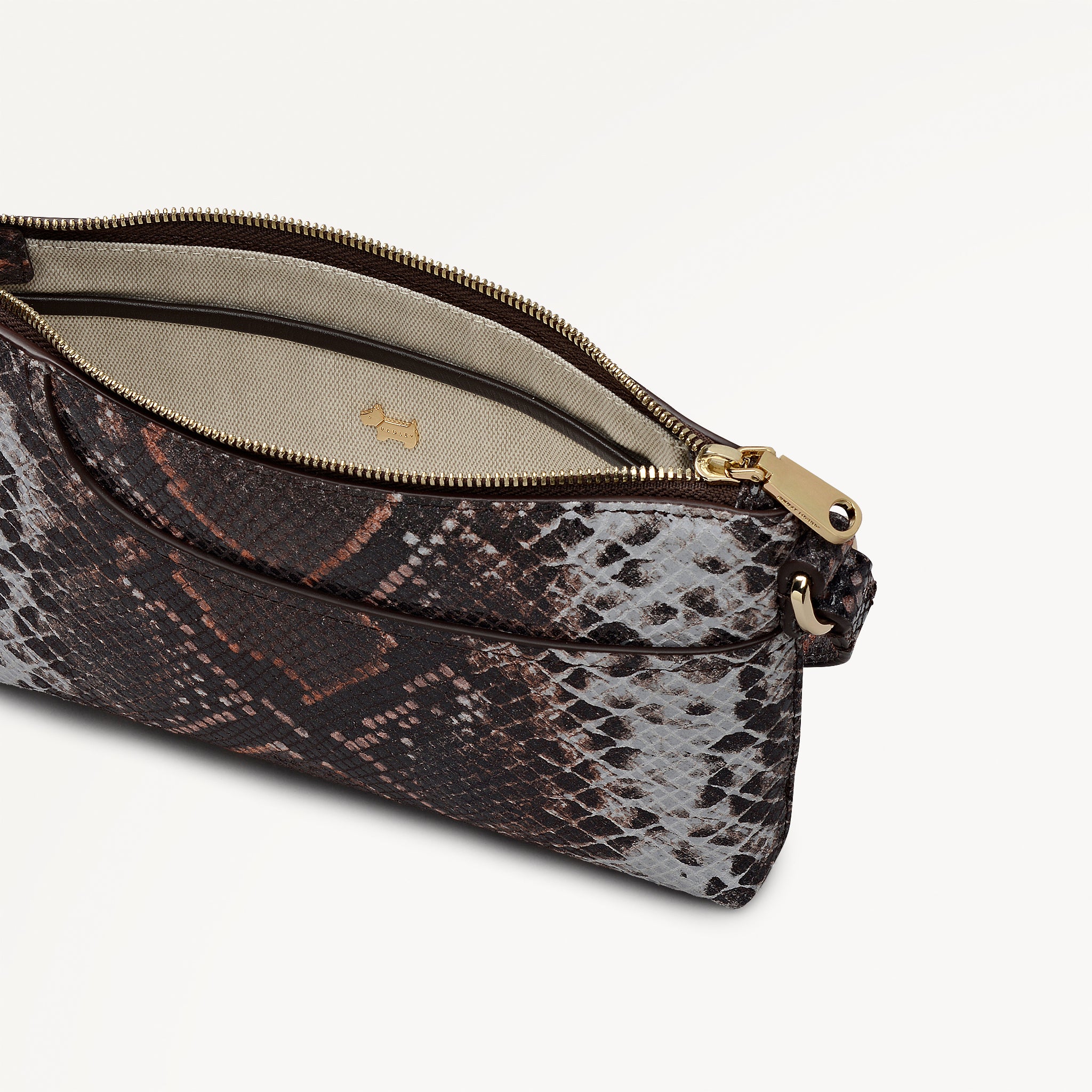 Pockets Leather Mini Ziptop Ew Shoulder Bag in Carmine - 112309