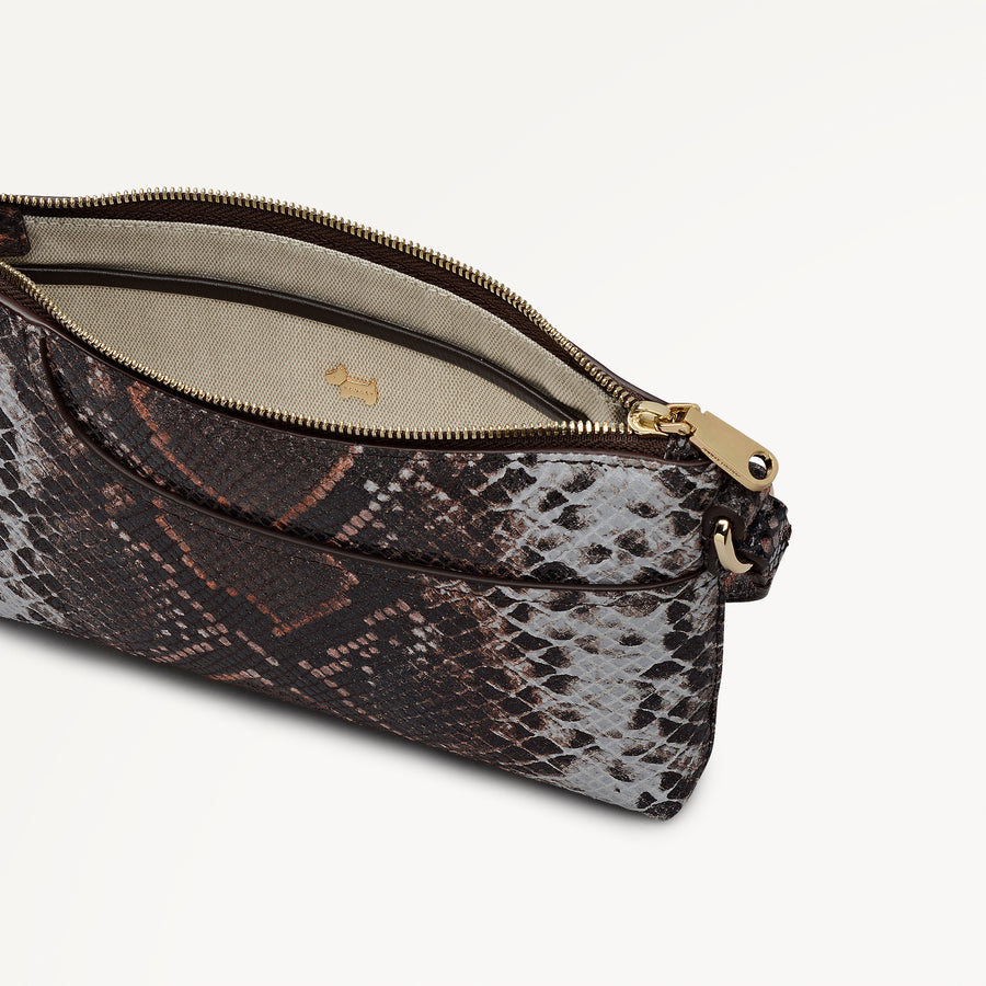 Pockets Leather Mini Ziptop Ew Shoulder Bag in Carmine - 112309