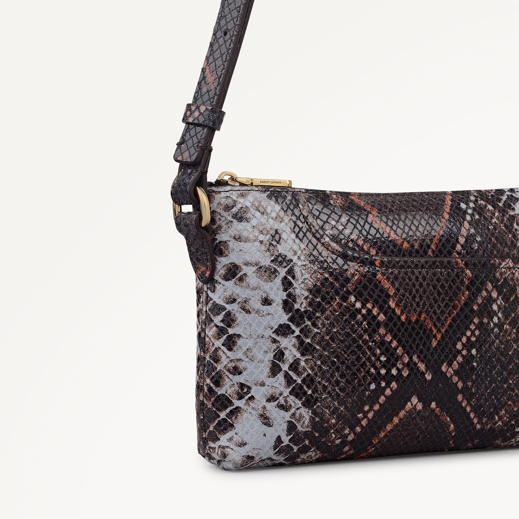 Pockets Leather Mini Ziptop Ew Shoulder Bag in Carmine - 112309