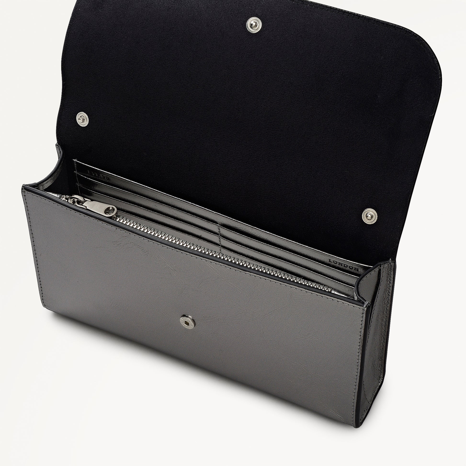 The Rathbone - Metallic Micro Flapover Cross Body Silver - 112313
