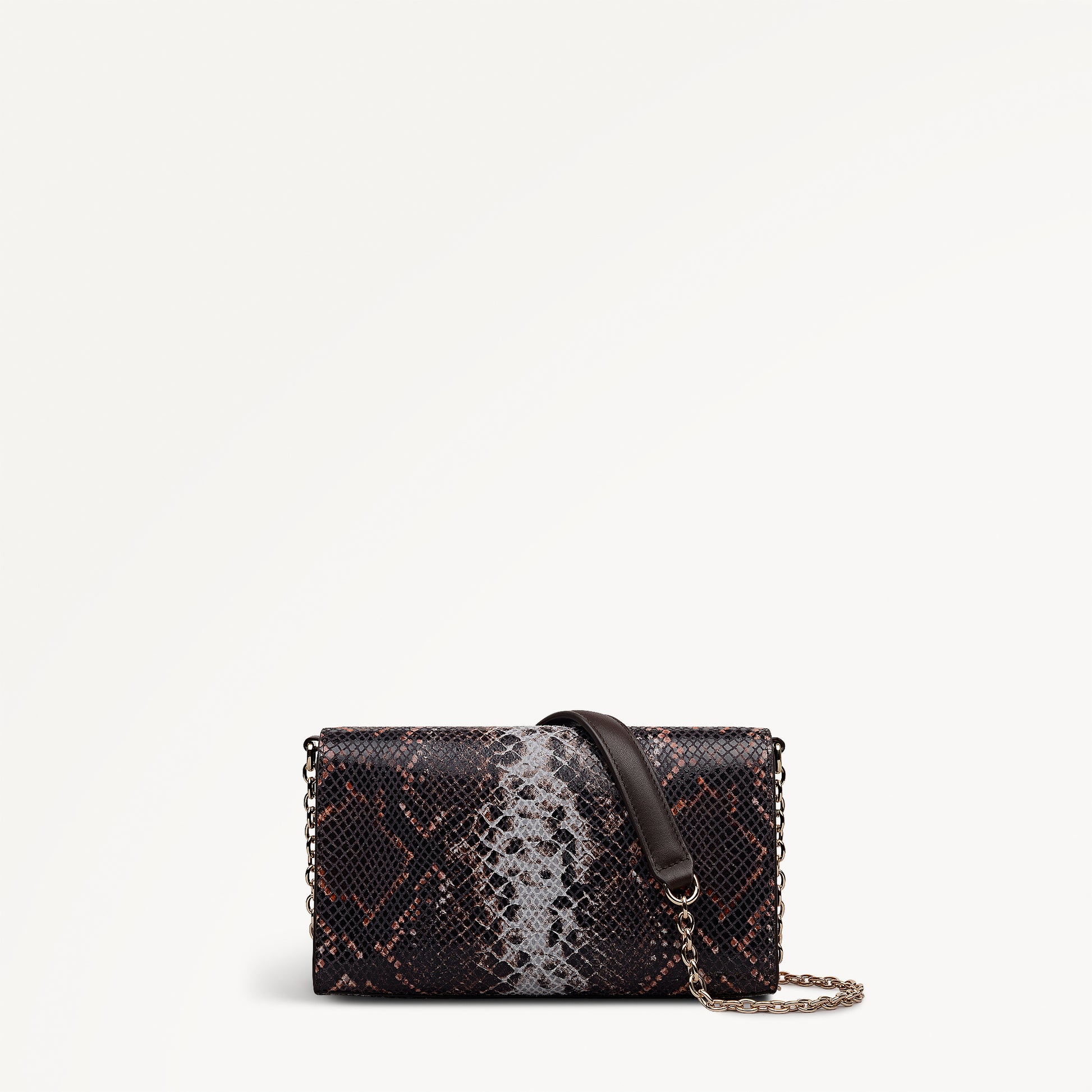 The Rathbone - Faux Snake Micro Flapover Cross Body Carmine - 112314