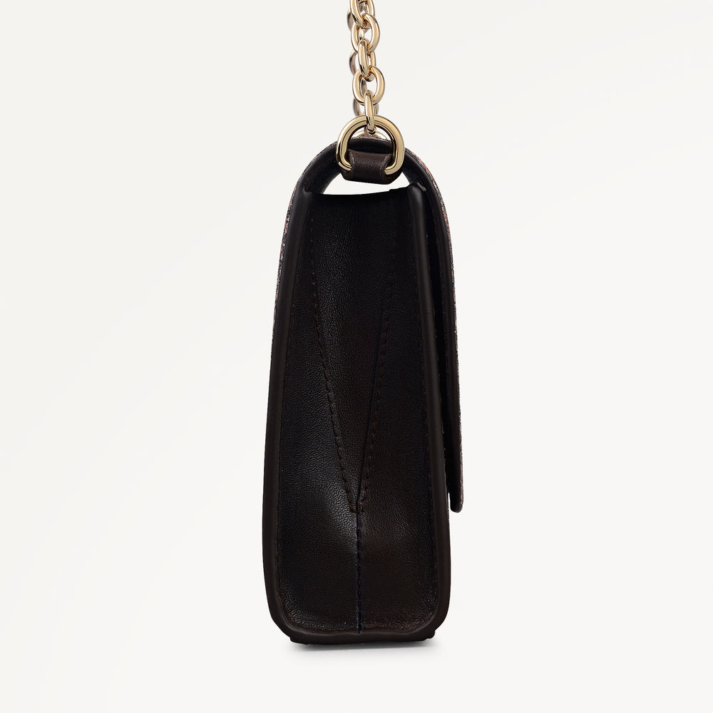 The Rathbone - Faux Snake Micro Flapover Cross Body Carmine - 112314