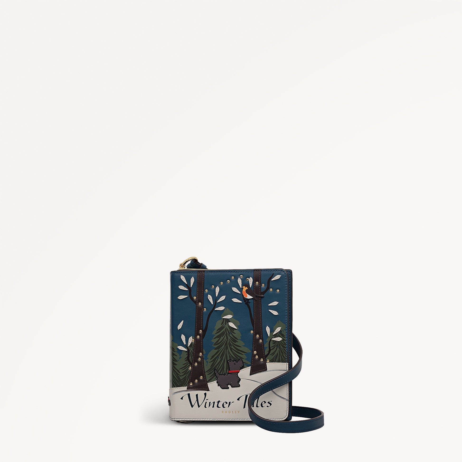 Book Street Leather Small Flapover Cross Body Bag in Teal - 112318
