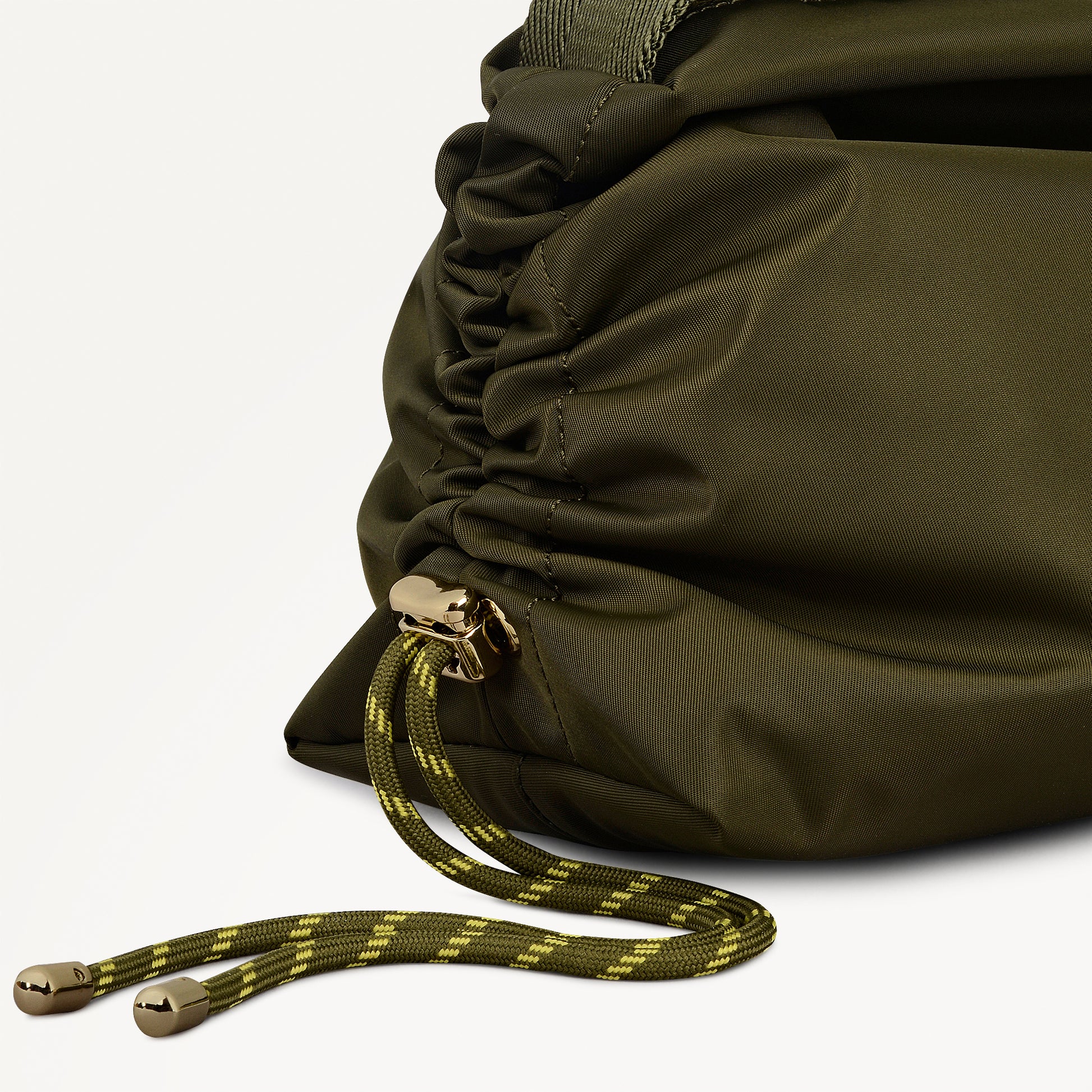 Eden Row Fabric Medium Ziptop Cross Body Bag in Khaki - 112324