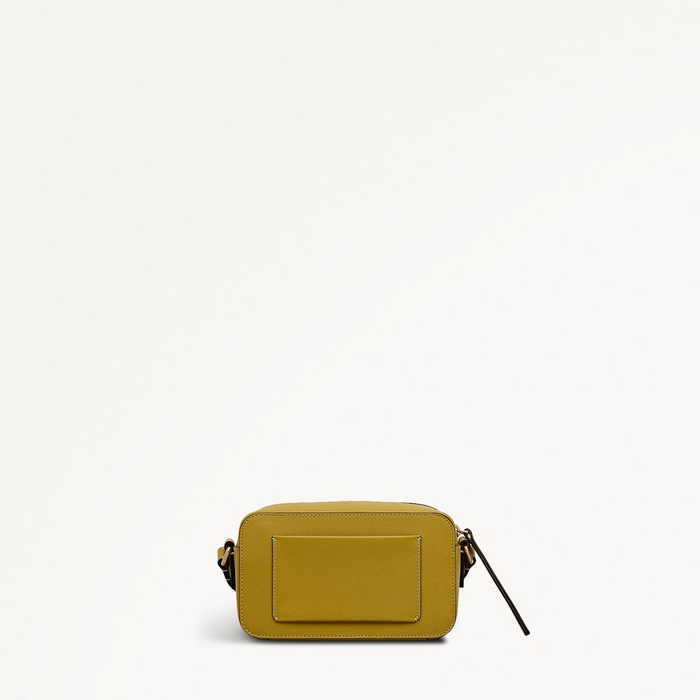 Beech Row Leather Mini Zip Around Cross Body Bag in Ochre - 112327