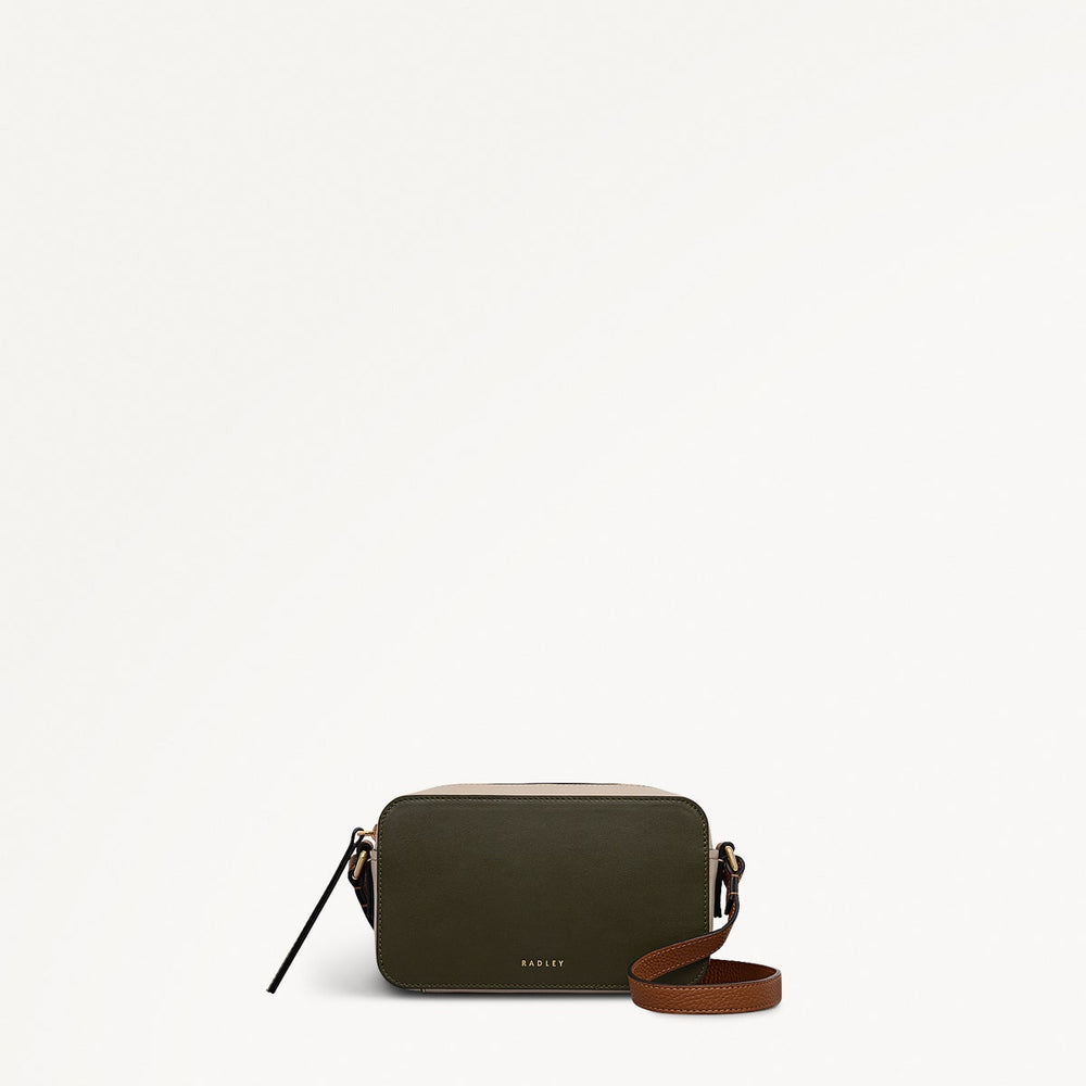 Beech Row Leather Mini Zip Around Cross Body Bag in Pine Needle - 112329