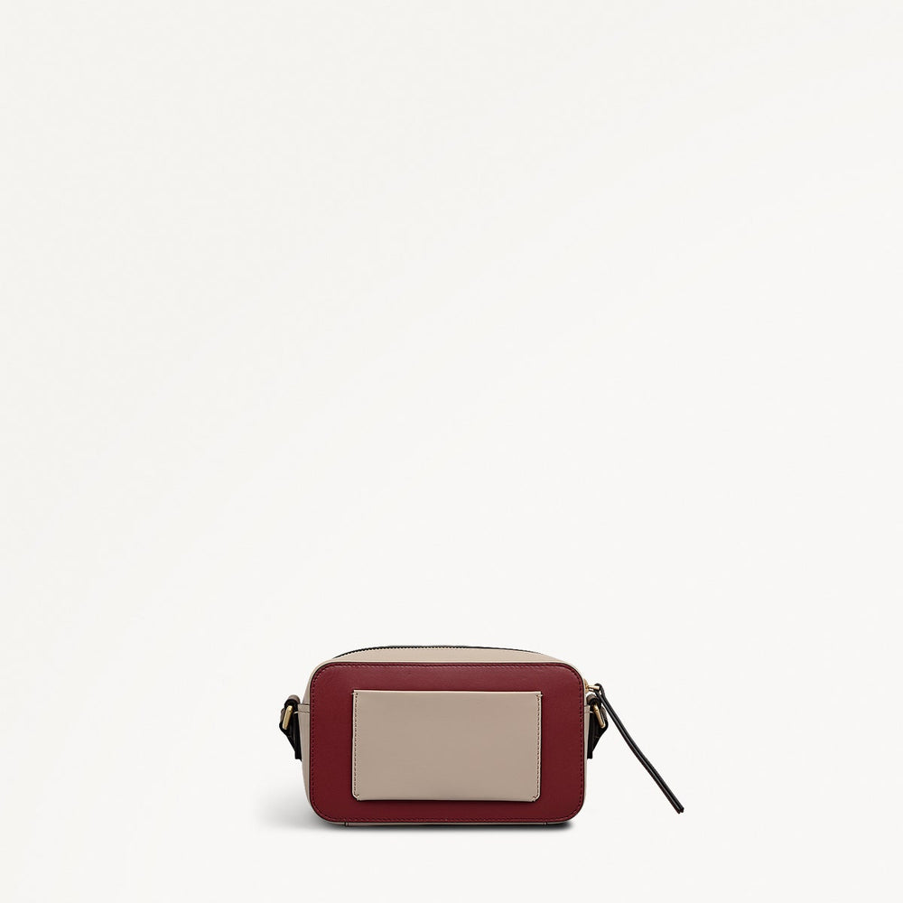 Beech Row Leather Mini Zip Around Cross Body Bag in Carmine - 112330