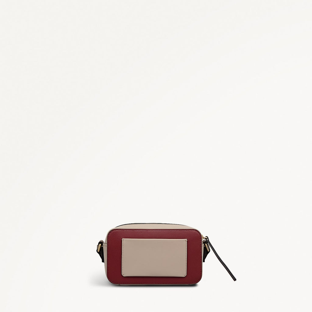 Beech Row Leather Mini Zip Around Cross Body Bag in Carmine - 112330