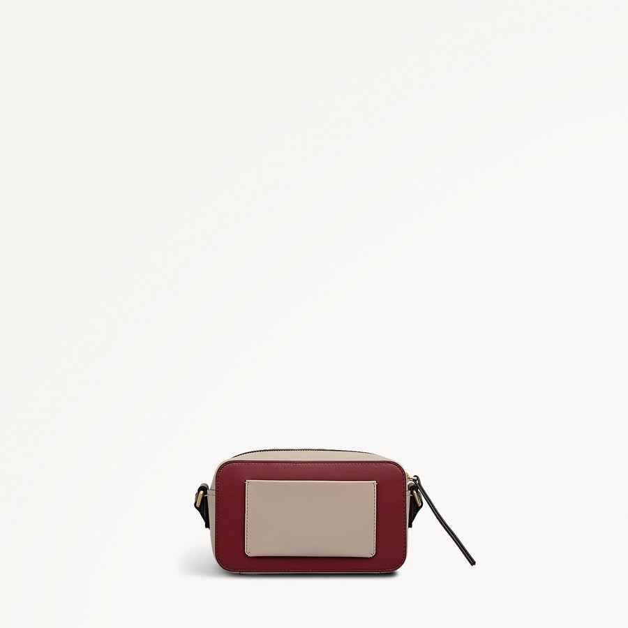 Beech Row Leather Mini Zip Around Cross Body Bag in Carmine - 112330