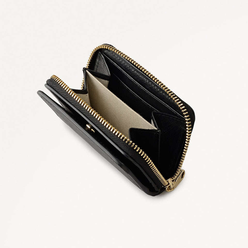 Beech Row Small Zip Around Wallet in Black - 112332