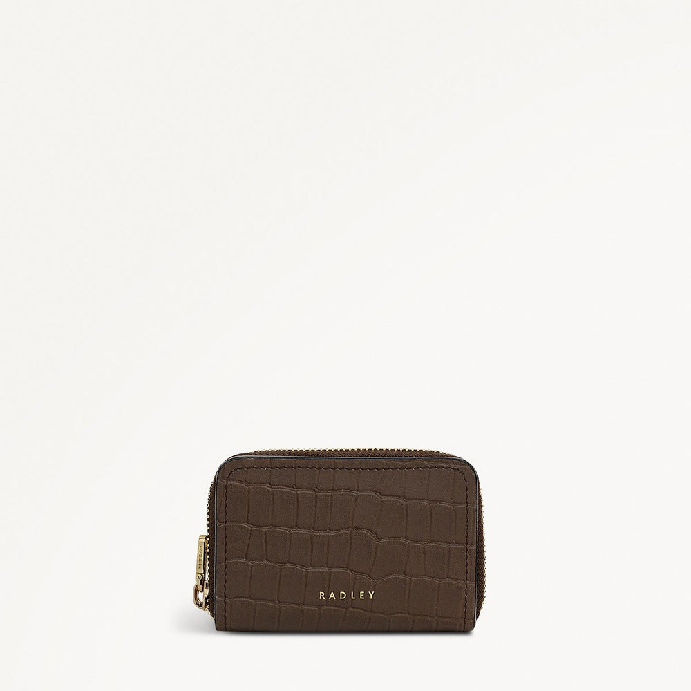 Beech Row Small Zip Around Wallet in Coffee - 112335