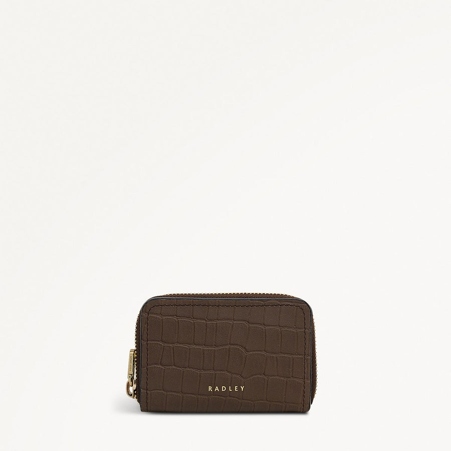Beech Row Small Zip Around Wallet in Coffee - 112335