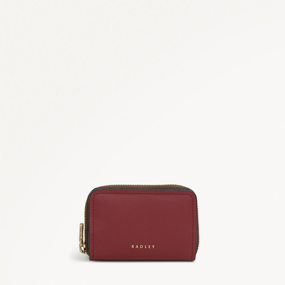 Beech Row Small Zip Around Wallet in Carmine - 112337