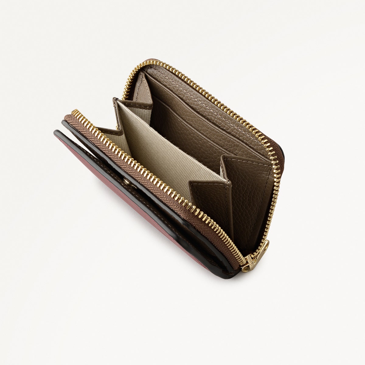 Beech Row Small Zip Around Wallet in Carmine - 112337