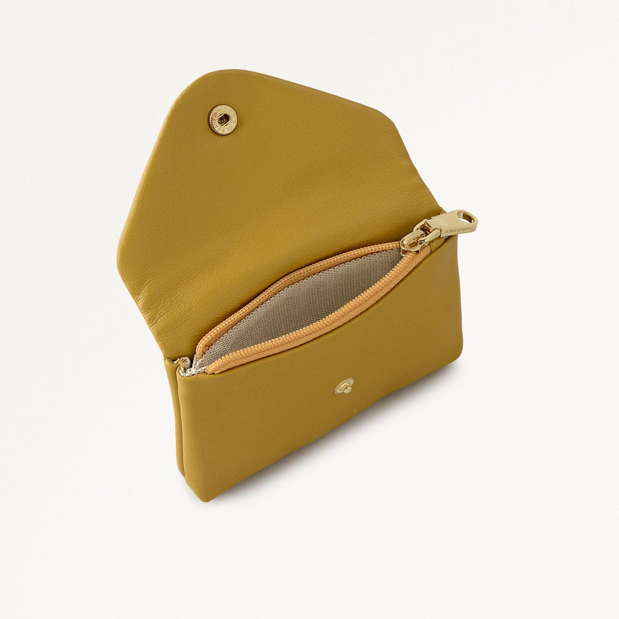 Mallow Street Small Ziptop Coin Wallet in Ochre - 112346