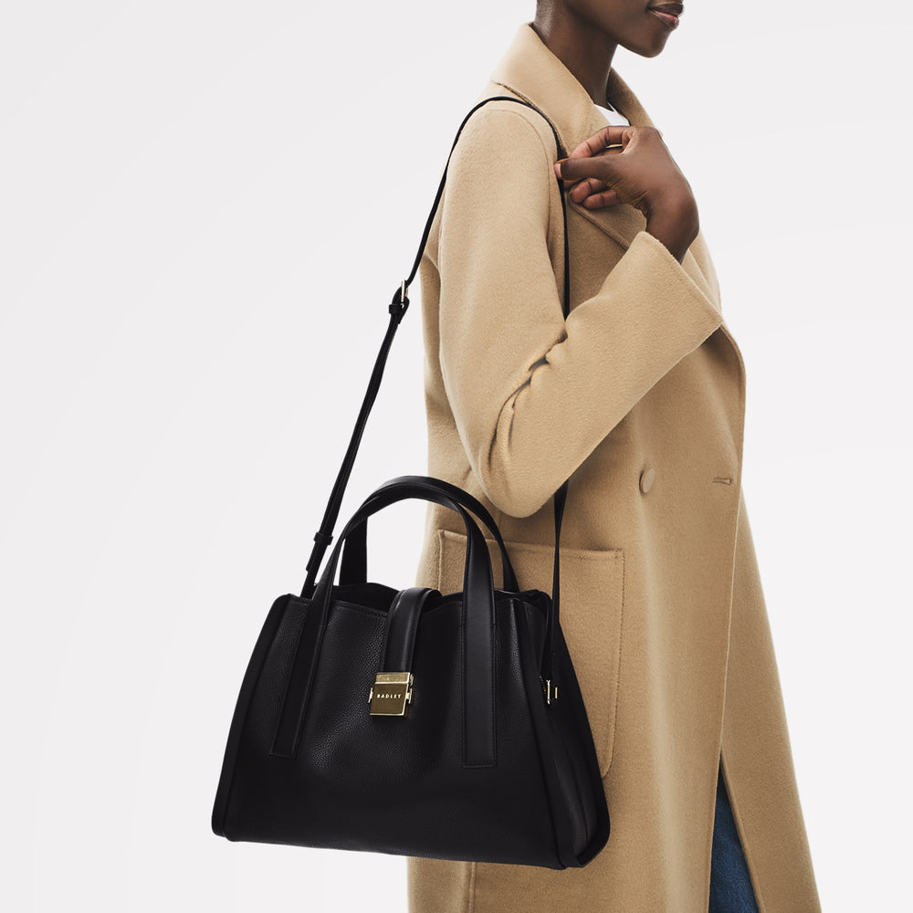 SLOANE MEWS MEDIUM ZIPTOP GRAB BLACK
