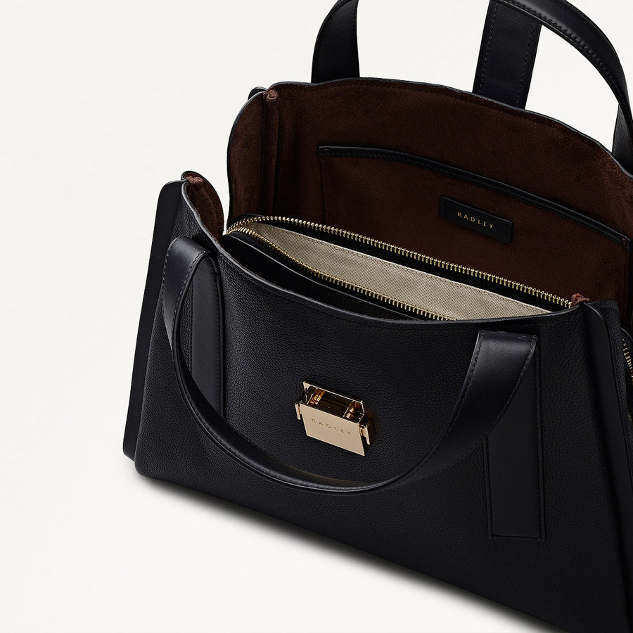 SLOANE MEWS MEDIUM ZIPTOP GRAB BLACK