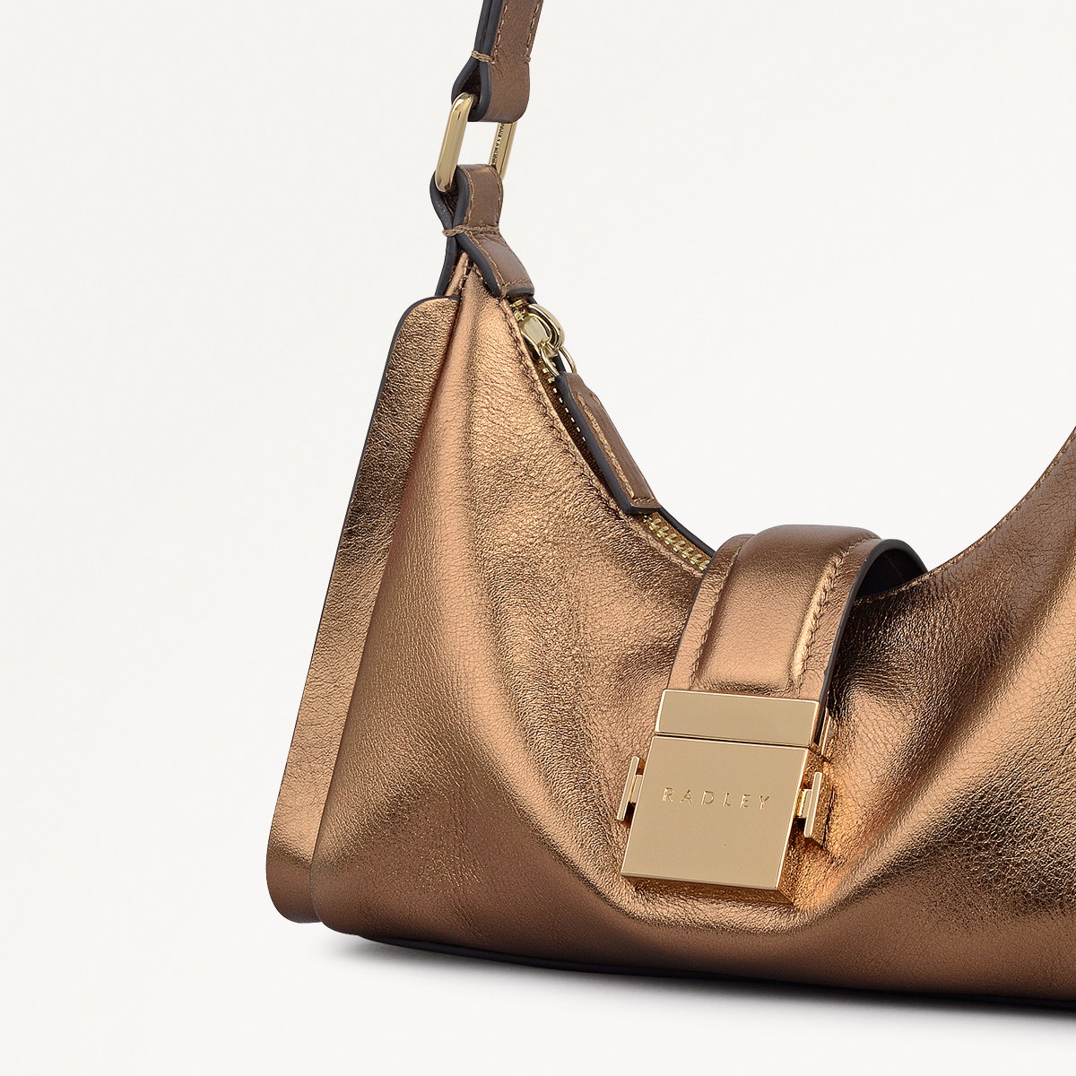 Olive Gold Small Ziptop Shoulder | Sloane Mews AW25 | Radley London