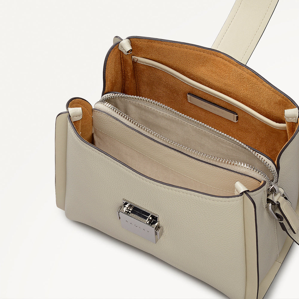 Sloane Mews Small Ziptop Cross Body Bag in Snow - 112353