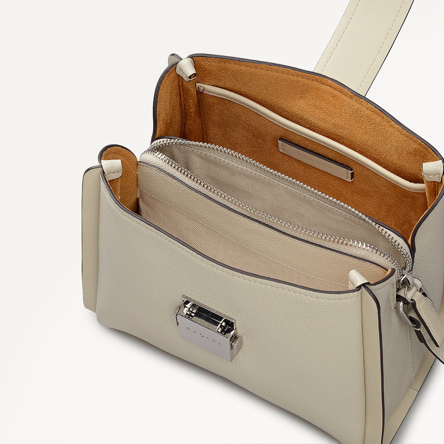 Sloane Mews Small Ziptop Cross Body Bag in Snow - 112353