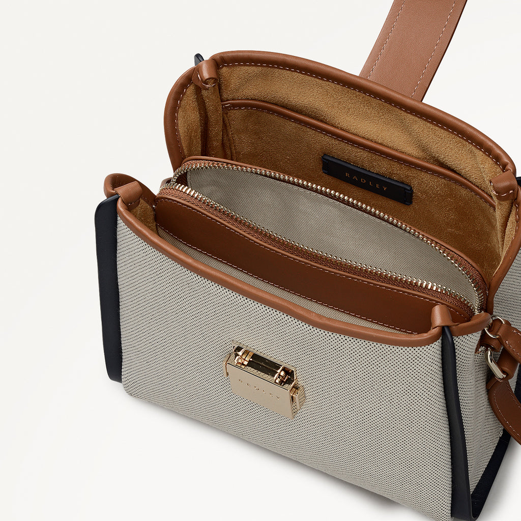 SLOANE MEWS - CANVAS SMALL ZIPTOP CROSS BODY NATURAL