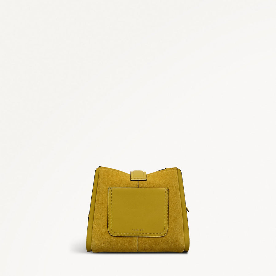 Sloane Mews Leather Small Ziptop Cross Body Bag in Ochre - 112356