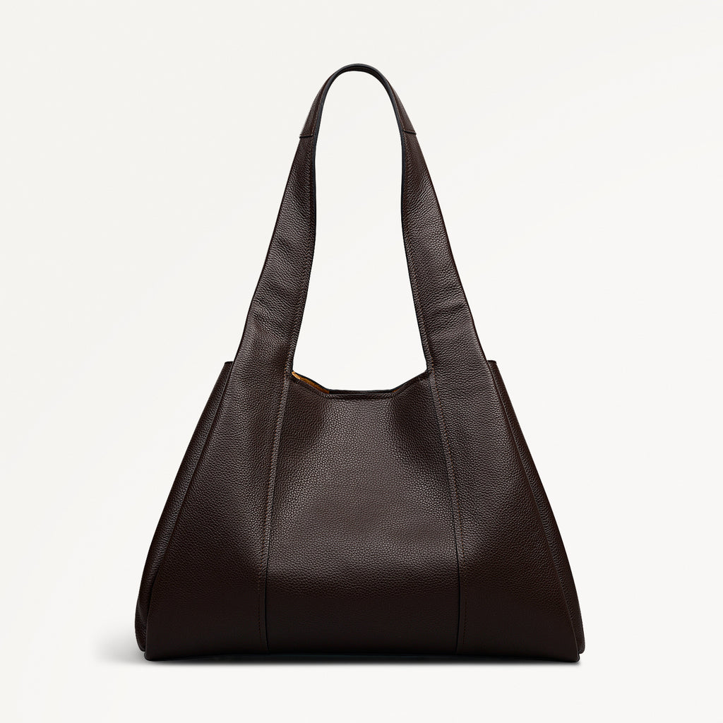STANHOPE SQUARE LARGE ZIPTOP SHOULDER DARK OAK
