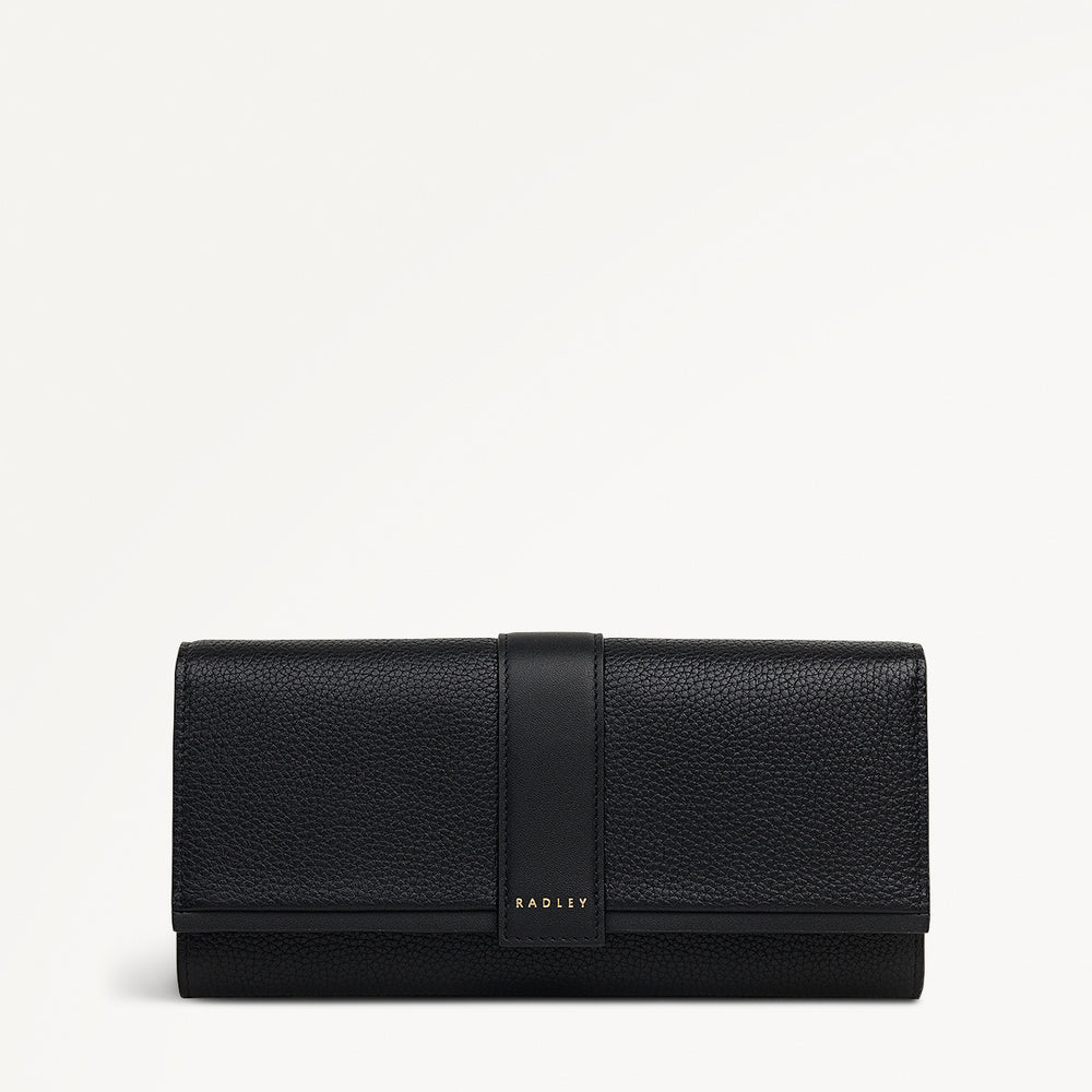 SLOANE MEWS LARGE FLAPOVER WALLET BLACK
