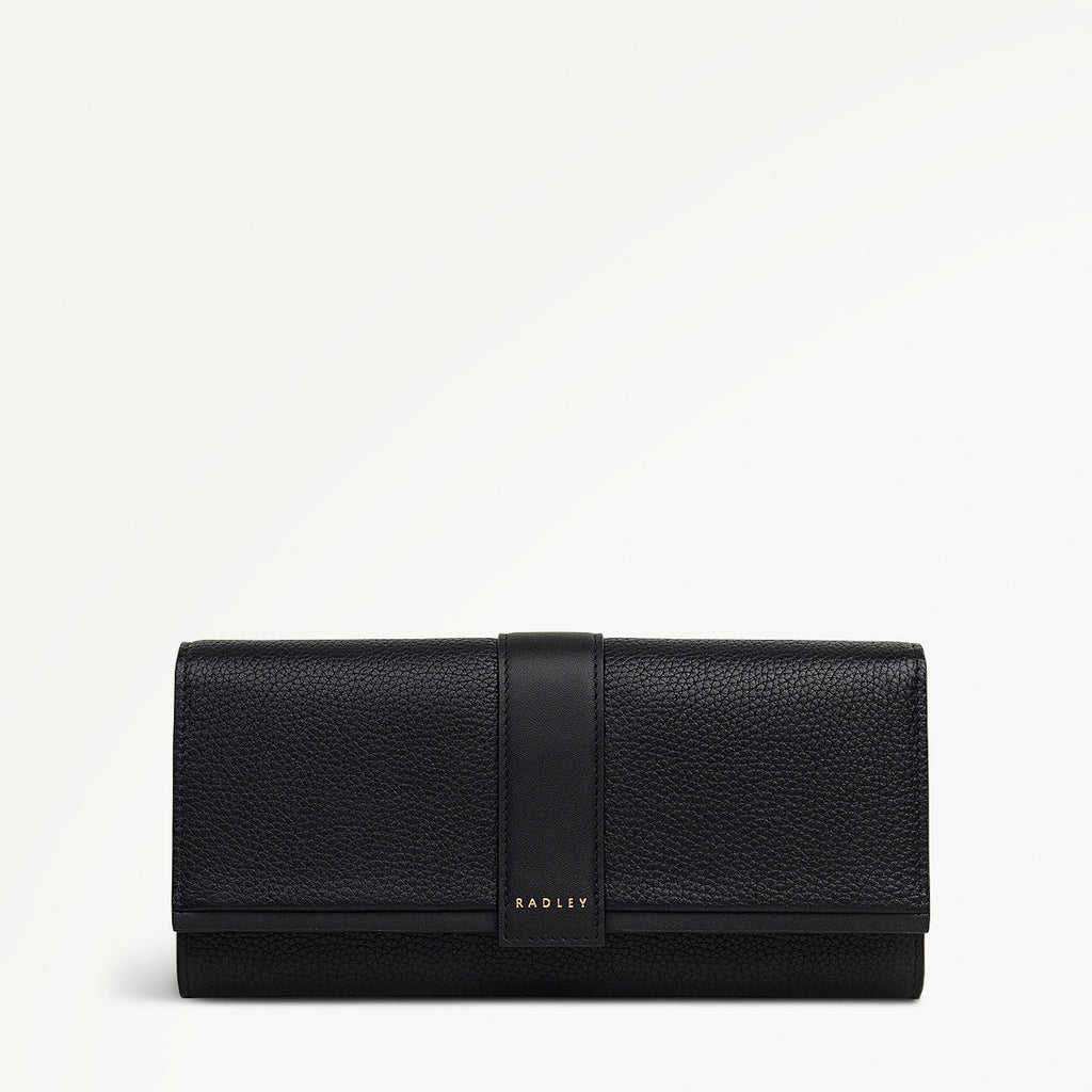 SLOANE MEWS LARGE FLAPOVER WALLET BLACK