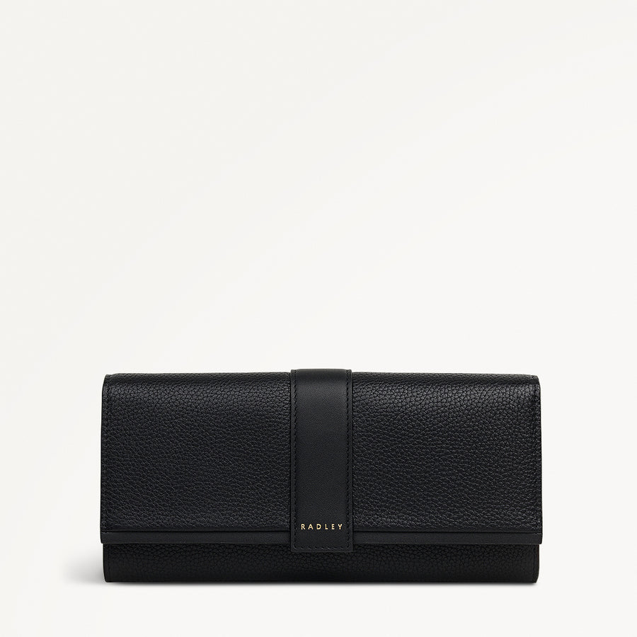 SLOANE MEWS LARGE FLAPOVER WALLET BLACK